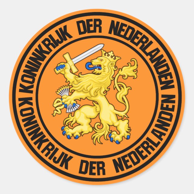 Netherlands Round Emblem Classic Round Sticker (Front)