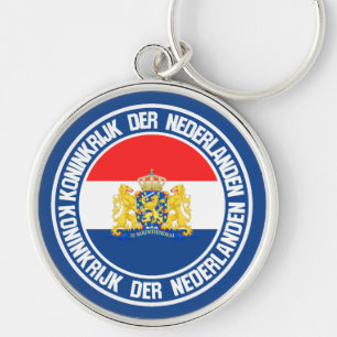 Netherlands Round Emblem Key Ring
