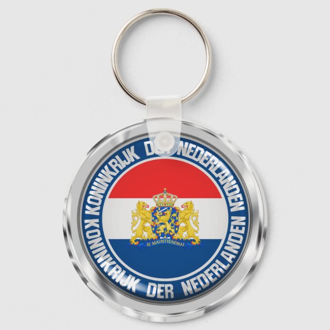 Netherlands Round Emblem Key Ring (Front)
