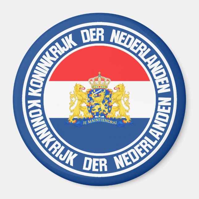 Netherlands Round Emblem Magnet (Front)