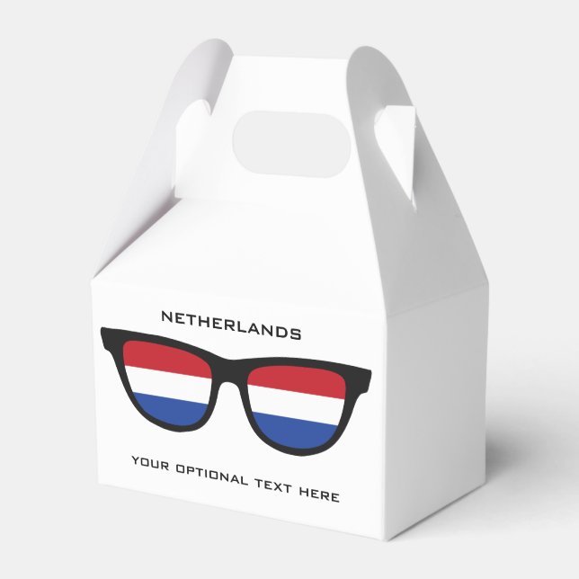 Netherlands Shades custom text & colour favour box (Front Side)