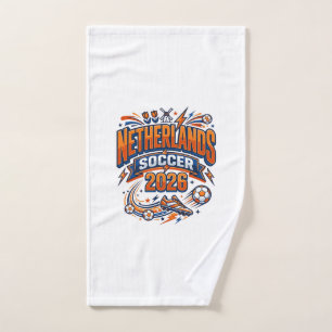 Netherlands Soccer 2026 Soccer Bold Country Typogr Hand Towel