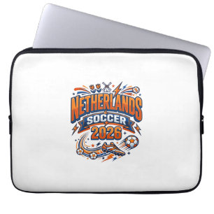 Netherlands Soccer 2026 Soccer Bold Country Typogr Laptop Sleeve