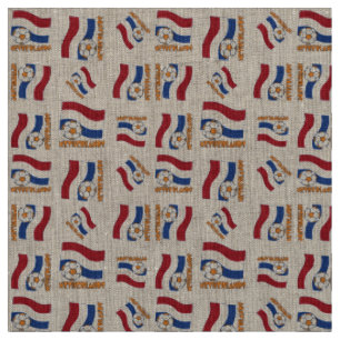 Netherlands Soccer Ball and Flag Fabric