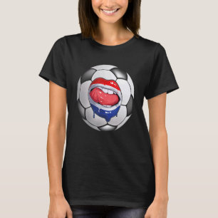 Netherlands Soccer Fan Dutch Flag Mouth T-Shirt