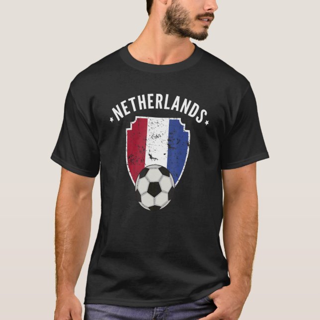 Netherlands Soccer Flag Football Dutch Pride Roots T-Shirt (Front)