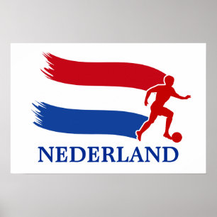 Netherlands Soccer Flag Poster