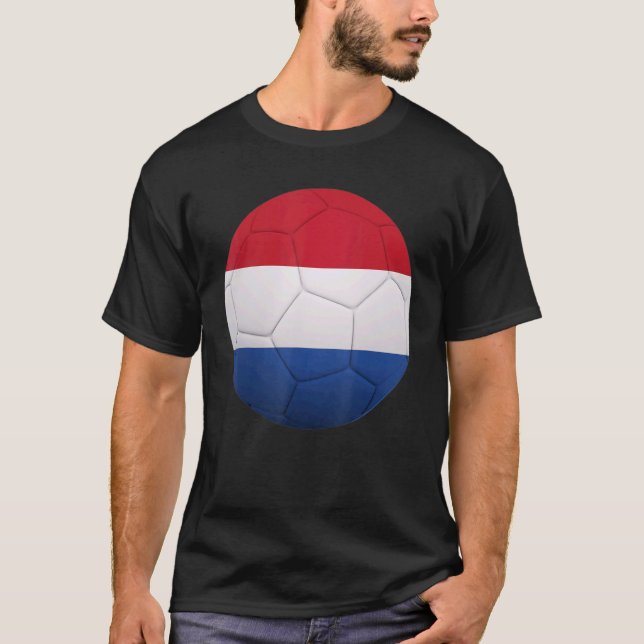 Netherlands Soccer National  Ball Netherlands Flag T-Shirt (Front)