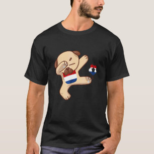 Netherlands Soccer Player Pug Dog Dutch Flag Dutch T-Shirt