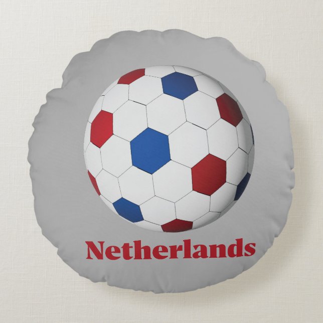 Netherlands Soccer Round Cushion (Front)