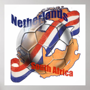 Netherlands South Africa Soccer Ball Dutch flag Poster