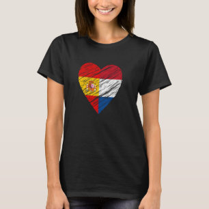 Netherlands Spain Heart Spanish Flag Dutch Flag Lo T-Shirt