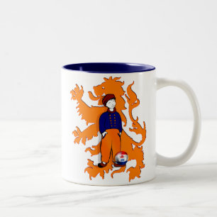 Netherlands Traditional Dutch Clogs Lion Gear Two-Tone Coffee Mug