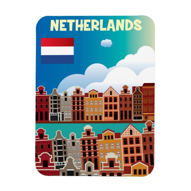 Netherlands Travel Poster Magnet (Vertical)