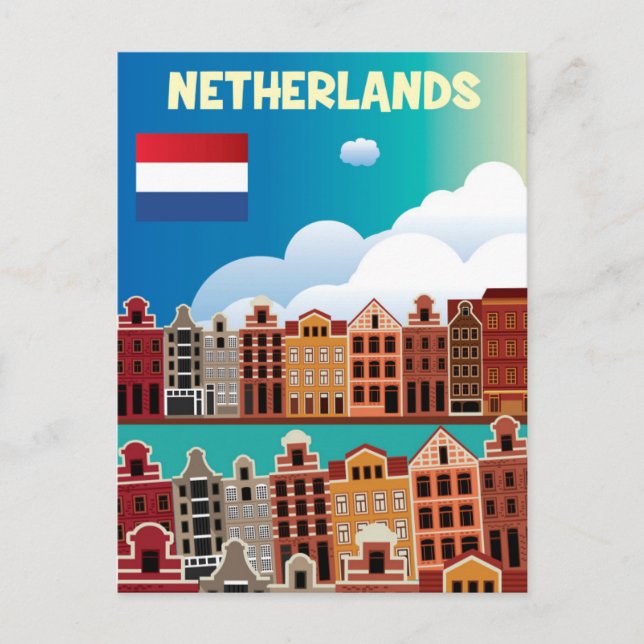 Netherlands Travel Poster Postcard (Front)