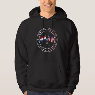 Netherlands USA Flag Star Lucky To Be Dutch Americ Hoodie