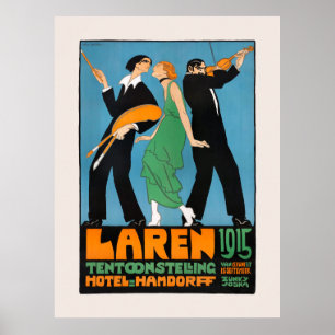 Netherlands Vintage Advertising Poster Laren 1915