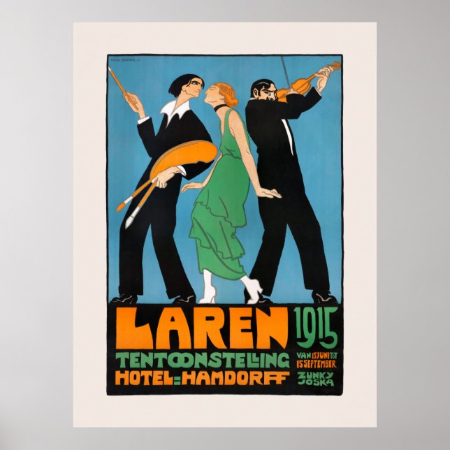 Netherlands Vintage Advertising Poster Laren 1915 (Front)