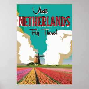 Netherlands vintage travel poster