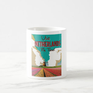 Netherlands vintage travel poster coffee mug