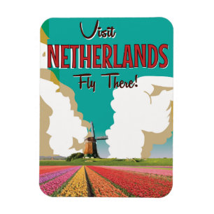 Netherlands vintage travel poster magnet