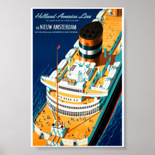 Netherlands Vintage Travel Poster Restored
