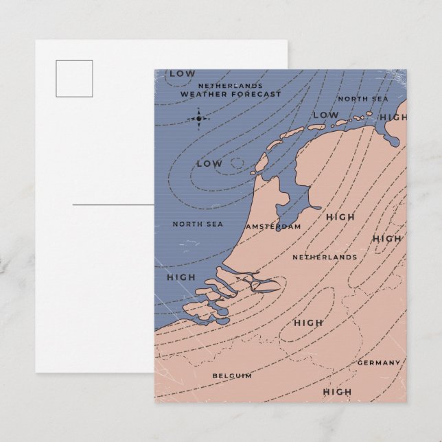Netherlands Weather Forecast Invitation Postcard (Front/Back)