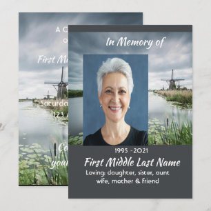 Netherlands Windmill   Celebration of Life Service Invitation