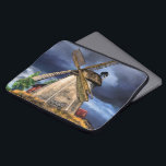 Netherlands Windmill Landscape Laptop Sleeve<br><div class="desc">Beautiful Netherlands Windmill Landscape - Drawing Art Dutch Nature Holland Mill - Choose / Add Your Unique Text / Name - Make Your Special Gift - Resize and move or remove and add elements / image with customisation tool ! - Drawing and Design by MIGNED. You can also transfer my...</div>