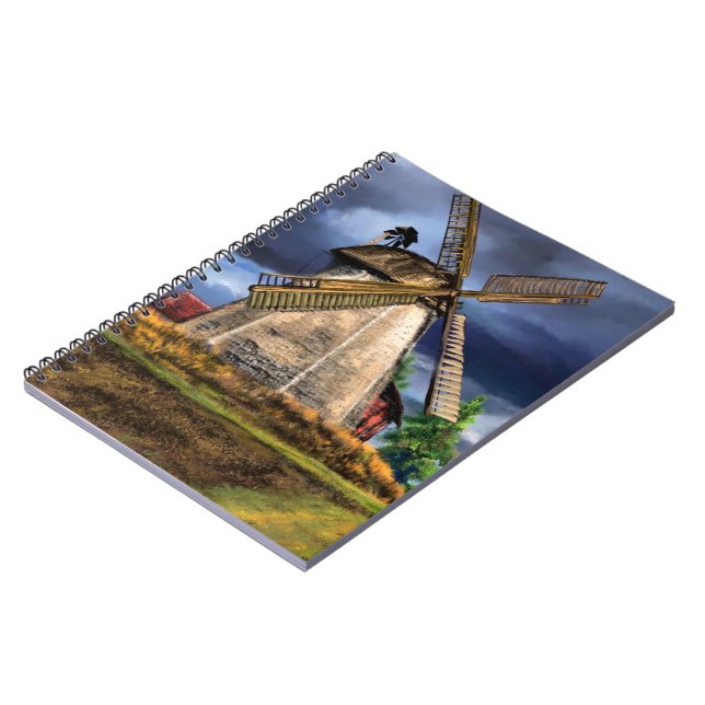 Netherlands Windmill Landscape Notebook (Left Side)