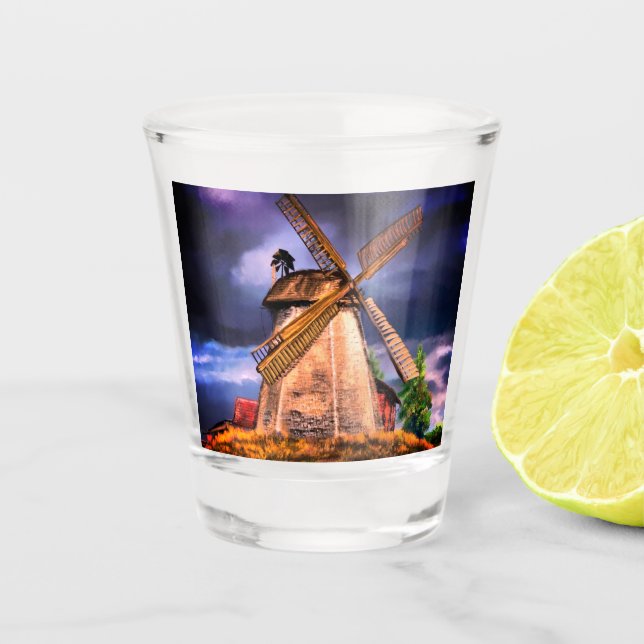 Netherlands Windmill Shot Glass (Front)