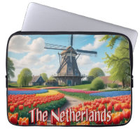 Netherlands Windmill & Tulips