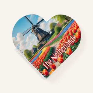 Netherlands Windmill & Tulips Notebook