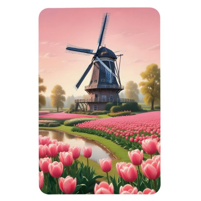 Netherlands Windmills Magnet (Vertical)