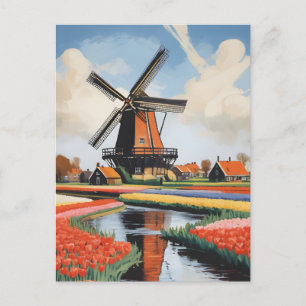 Netherlands Windmills Postcard