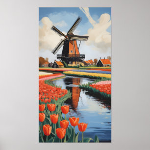 Netherlands Windmills Poster