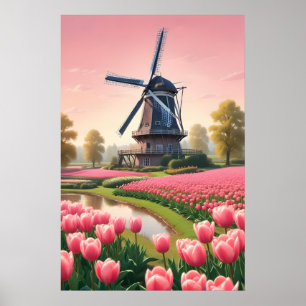 Netherlands Windmills Poster