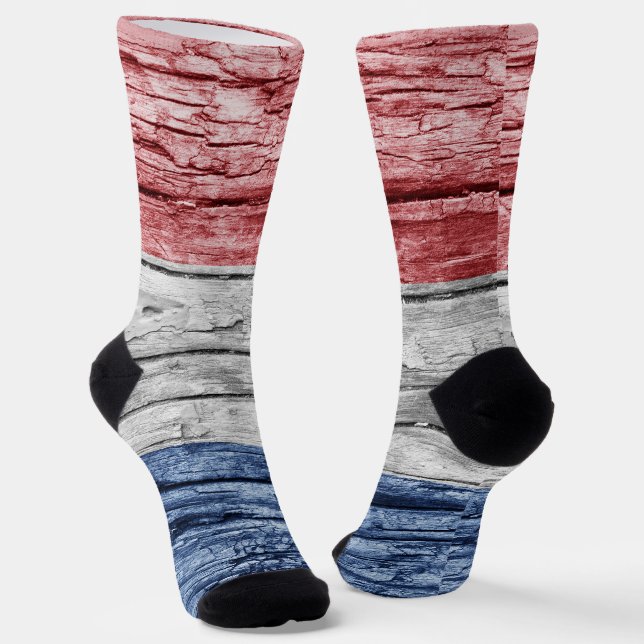 Netherlands wood  flag socks (Angled)