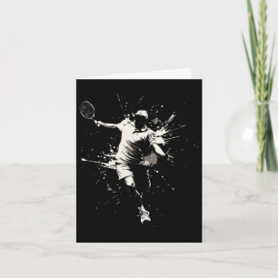 Netll Court Game Paint Splash Dminton Player Boy Card