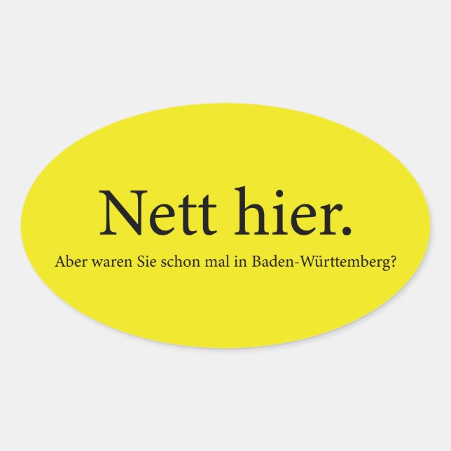 nett hier  oval sticker (Front)