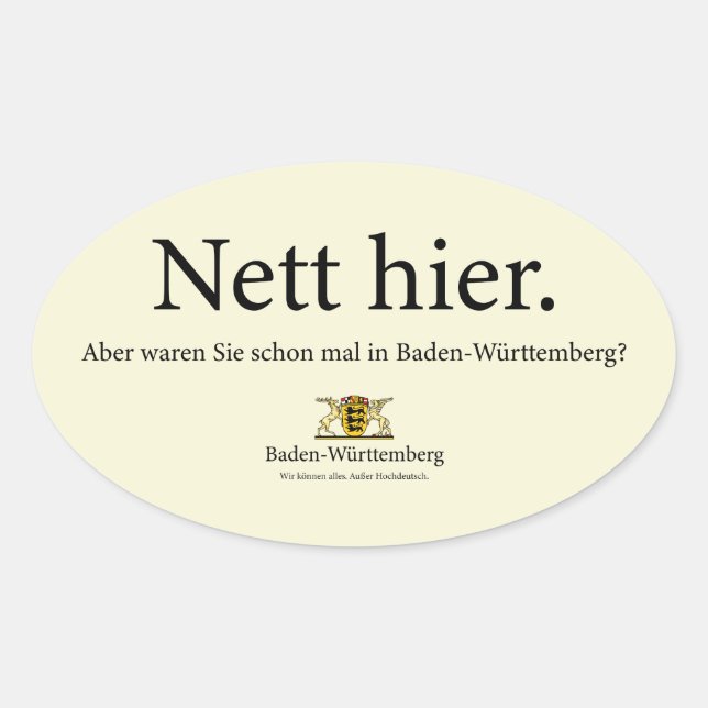 nett hier  oval sticker (Front)