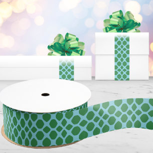 Netta Twist Lattice in Green and Aqua Grosgrain Ribbon