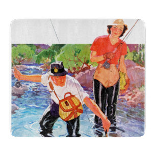 Netting A Fish by R.J. Cavaliere Cutting Board