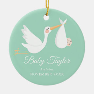 Netural Pregnancy Announcement Baby Boy Ceramic Tree Decoration