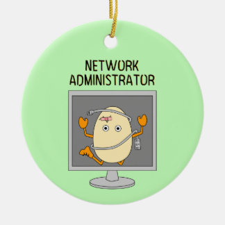 Network Administrator Egghead Ceramic Tree Decoration