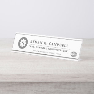 Network Administrator Industry symbol + Logo Desk Name Plate