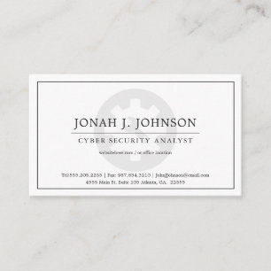 Network Administrator Minimal Style BW Business Card