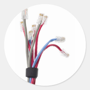 Network cables classic round sticker