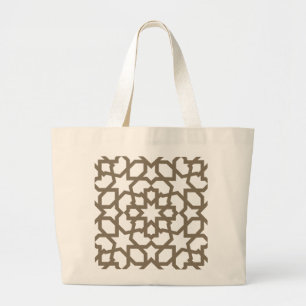 Network color gold of mosaic of Moroccan geometry Large Tote Bag