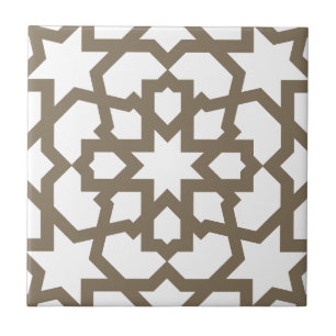 Network color gold of mosaic of Moroccan geometry  Tile